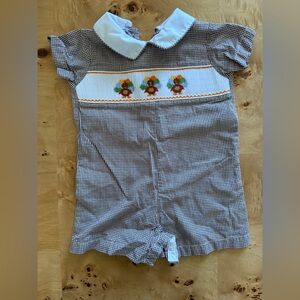 Brown Checkered Kids One Piece